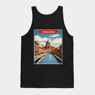 Toulouse France Tourism Vintage Poster 2 Tank Top